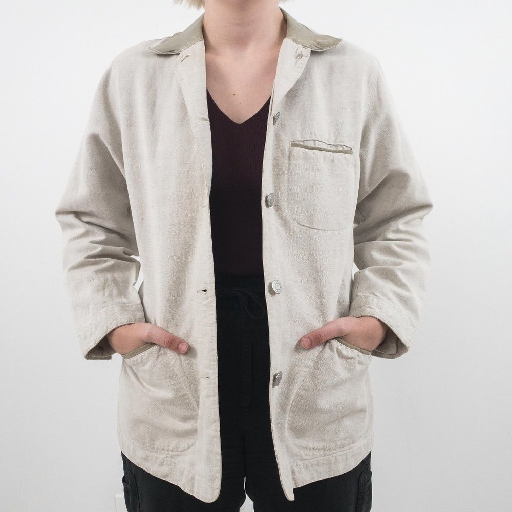 Vintage 90s GAP M Field Utility Jacket Natural - Picture 1 of 14